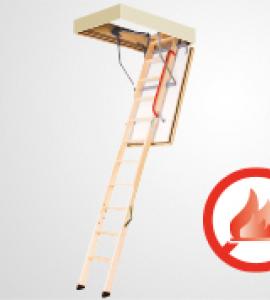 Tűzgátló, összecsukható padlásfeljáró lépcsők fa létraszárral